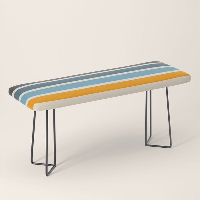 Vintage Retro Stripes Bench Gallery Image 1