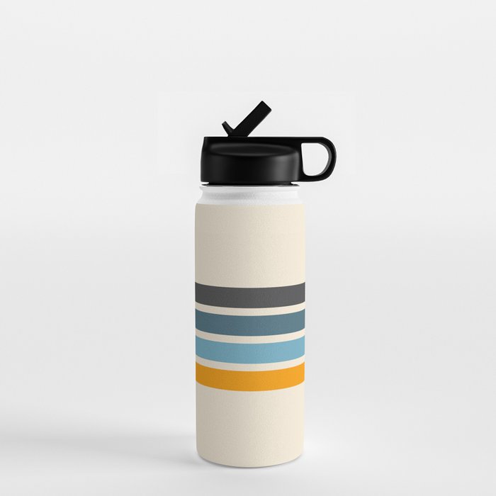 Vintage Retro Stripes Water Bottle Gallery Image 1