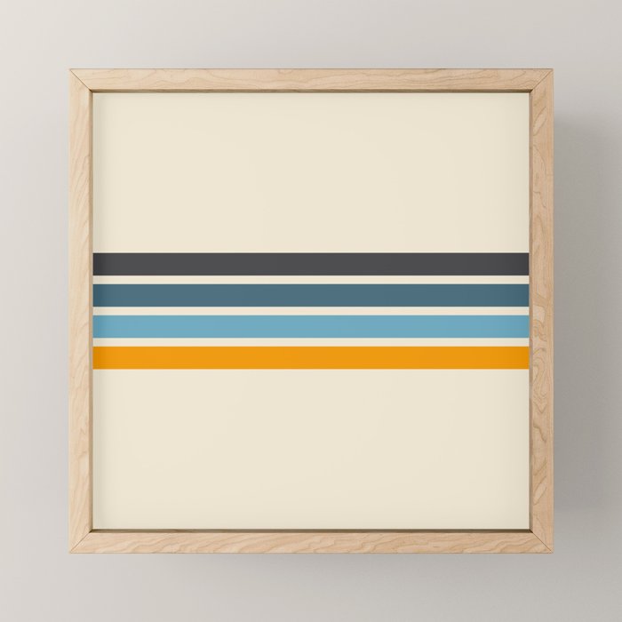 Vintage Retro Stripes Mini Art Print Gallery Image 1