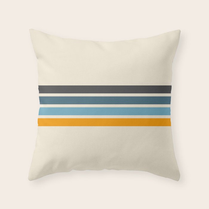 Vintage Retro Stripes Throw Pillow Gallery Image 1