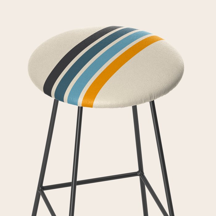 Vintage Retro Stripes Stool Gallery Image 2