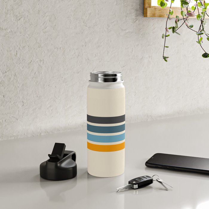Vintage Retro Stripes Water Bottle Gallery Image 4