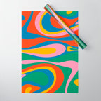 Mod Thang Colorful Retro Modern Abstract Pattern in Rainbow Pop Colors Wrapping Paper Gallery Image 1