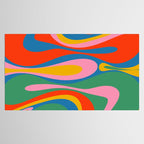 Mod Thang Colorful Retro Modern Abstract Pattern in Rainbow Pop Colors Tablecloth Gallery Image 2