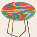 Mod Thang Colorful Retro Modern Abstract Pattern in Rainbow Pop Colors Side Table Gallery Image 2