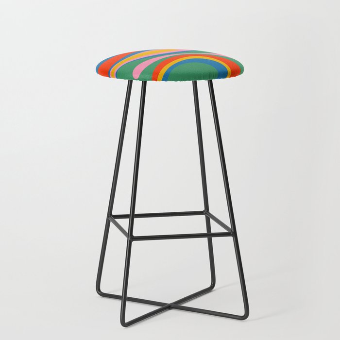 Mod Thang Colorful Retro Modern Abstract Pattern in Rainbow Pop Colors Stool Gallery Image 1