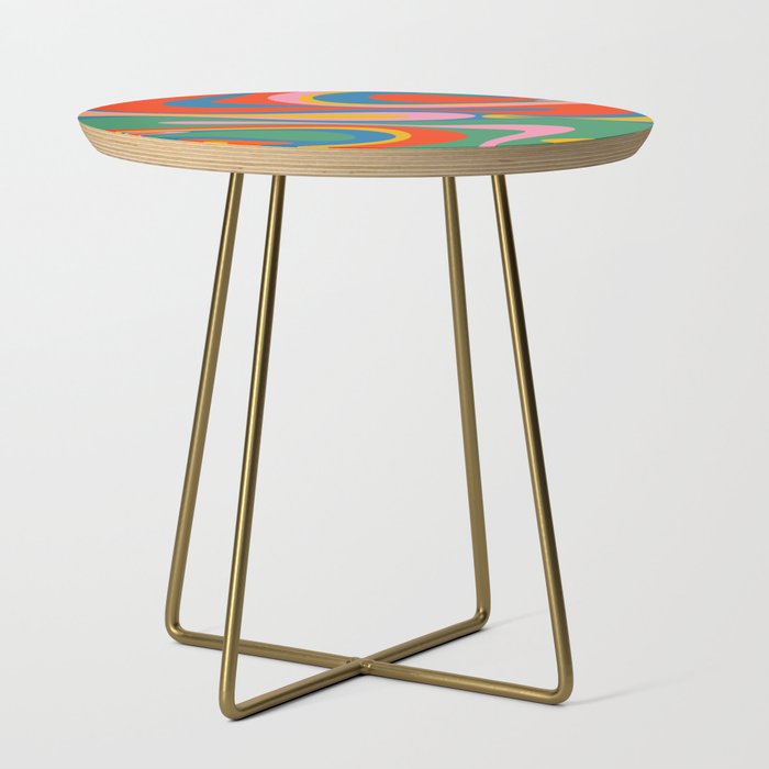 Mod Thang Colorful Retro Modern Abstract Pattern in Rainbow Pop Colors Side Table Gallery Image 1