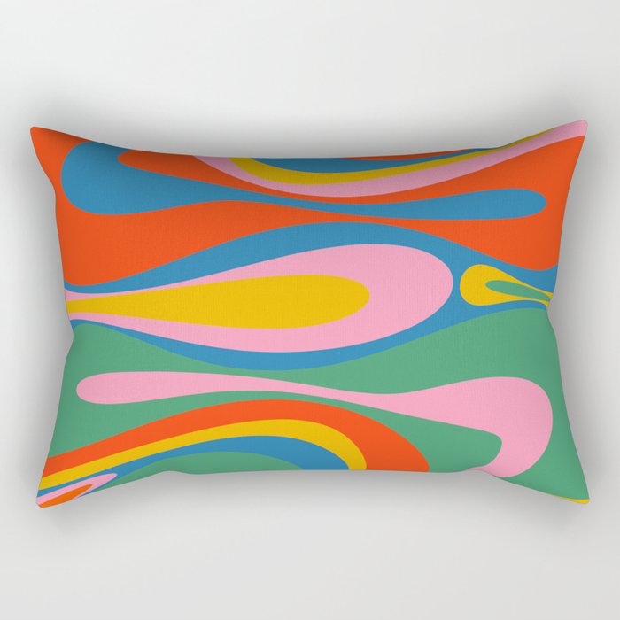 Mod Thang Colorful Retro Modern Abstract Pattern in Rainbow Pop Colors Rectangular Pillow Gallery Image 1