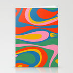 Mod Thang Colorful Retro Modern Abstract Pattern in Rainbow Pop Colors Stationery Card Gallery Image 2