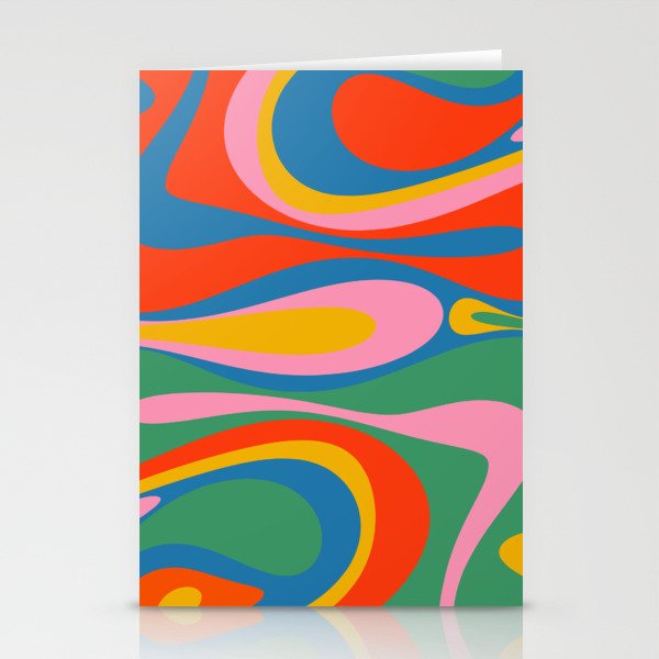 Mod Thang Colorful Retro Modern Abstract Pattern in Rainbow Pop Colors Stationery Card Gallery Image 2
