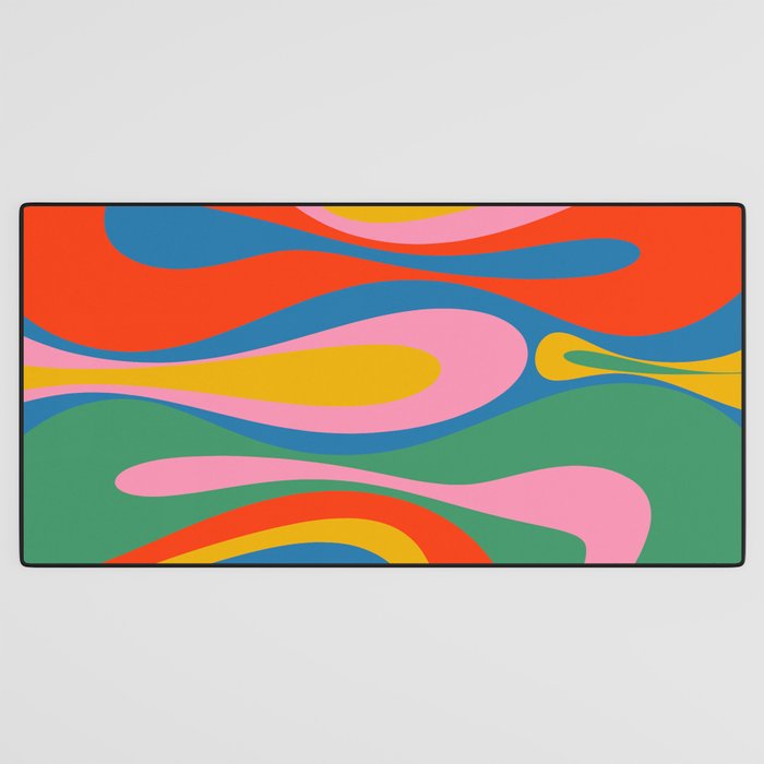 Mod Thang Colorful Retro Modern Abstract Pattern in Rainbow Pop Colors Desk Mat Gallery Image 3