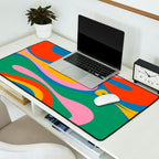 Mod Thang Colorful Retro Modern Abstract Pattern in Rainbow Pop Colors Desk Mat Gallery Image 2