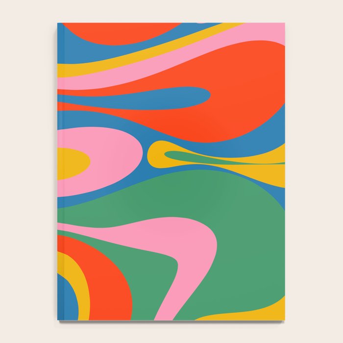 Mod Thang Colorful Retro Modern Abstract Pattern in Rainbow Pop Colors Notebook Gallery Image 4