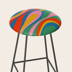 Mod Thang Colorful Retro Modern Abstract Pattern in Rainbow Pop Colors Stool Gallery Image 2