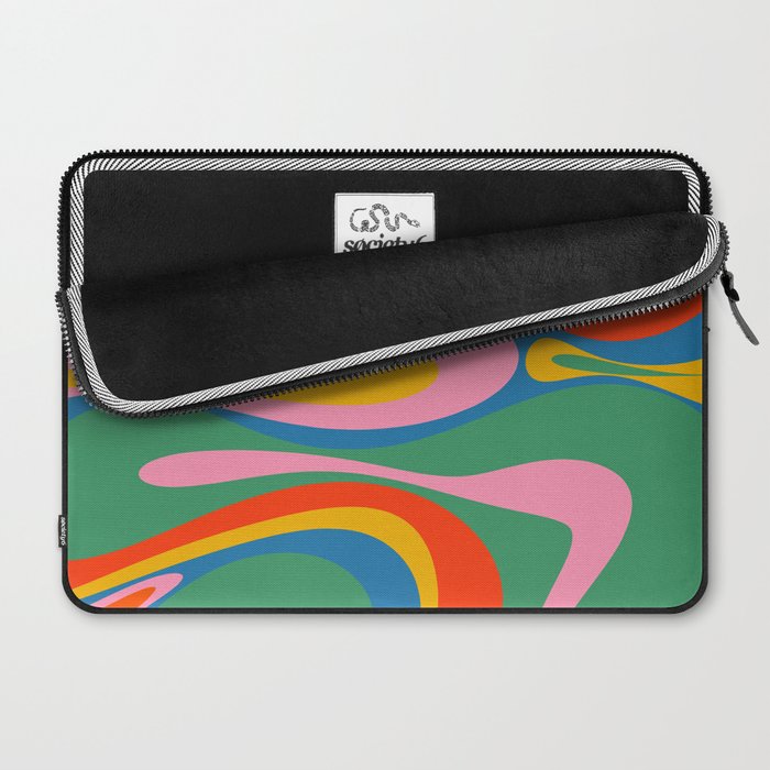 Mod Thang Colorful Retro Modern Abstract Pattern in Rainbow Pop Colors Laptop Sleeve Gallery Image 2