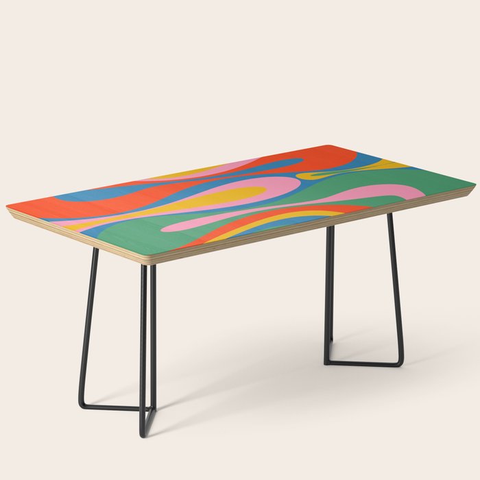 Mod Thang Colorful Retro Modern Abstract Pattern in Rainbow Pop Colors Coffee Table Gallery Image 1