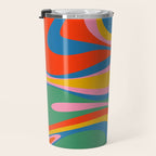 Mod Thang Colorful Retro Modern Abstract Pattern in Rainbow Pop Colors Travel Mug Gallery Image 3
