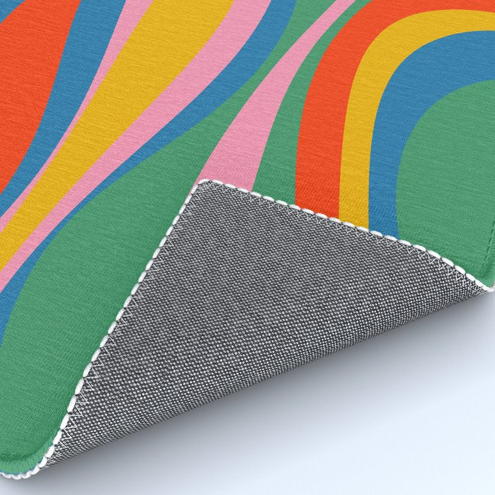 Mod Thang Colorful Retro Modern Abstract Pattern in Rainbow Pop Colors Rug Gallery Image 4