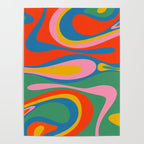 Mod Thang Colorful Retro Modern Abstract Pattern in Rainbow Pop Colors Poster Gallery Image 4