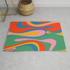 Mod Thang Colorful Retro Modern Abstract Pattern in Rainbow Pop Colors Rug Gallery Image 1