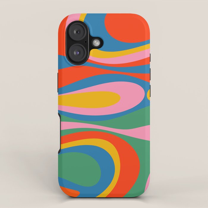 Mod Thang Colorful Retro Modern Abstract Pattern in Rainbow Pop Colors iPhone Case Gallery Image 1