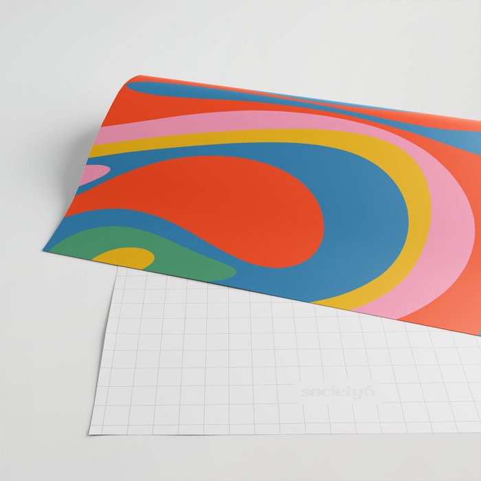 Mod Thang Colorful Retro Modern Abstract Pattern in Rainbow Pop Colors Wrapping Paper Gallery Image 2