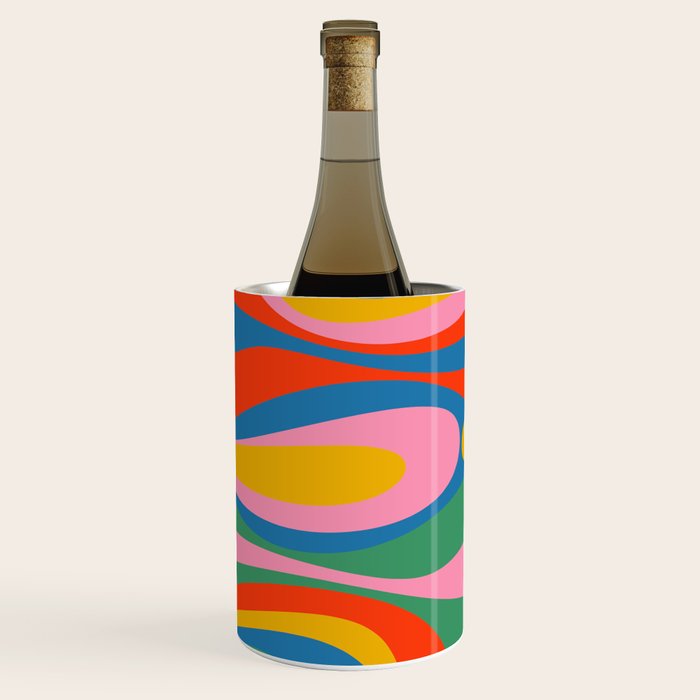 Mod Thang Colorful Retro Modern Abstract Pattern in Rainbow Pop Colors Wine Chiller Gallery Image 1
