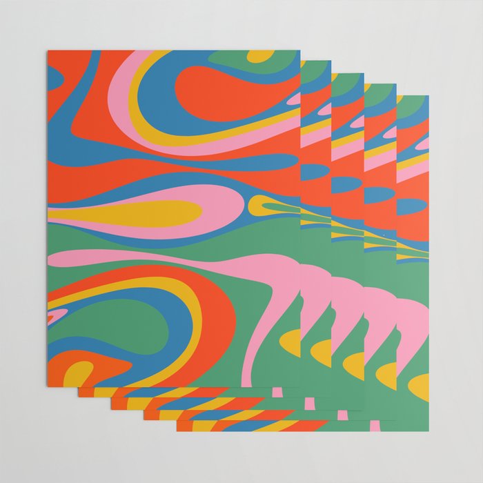 Mod Thang Colorful Retro Modern Abstract Pattern in Rainbow Pop Colors Wrapping Paper Gallery Image 3