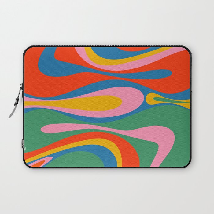 Mod Thang Colorful Retro Modern Abstract Pattern in Rainbow Pop Colors Laptop Sleeve Gallery Image 1