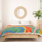 Mod Thang Colorful Retro Modern Abstract Pattern in Rainbow Pop Colors Duvet Cover Gallery Image 3