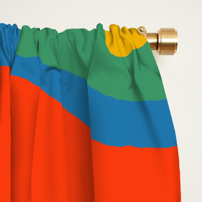Mod Thang Colorful Retro Modern Abstract Pattern in Rainbow Pop Colors Window Curtain Gallery Image 2