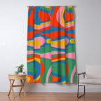 Mod Thang Colorful Retro Modern Abstract Pattern in Rainbow Pop Colors Window Curtain Gallery Image 5