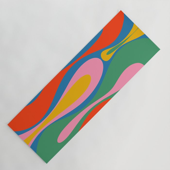 Mod Thang Colorful Retro Modern Abstract Pattern in Rainbow Pop Colors Yoga Mat Gallery Image 1