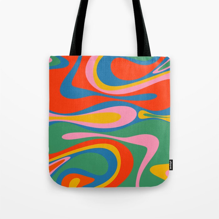 Mod Thang Colorful Retro Modern Abstract Pattern in Rainbow Pop Colors Tote Bag Gallery Image 1