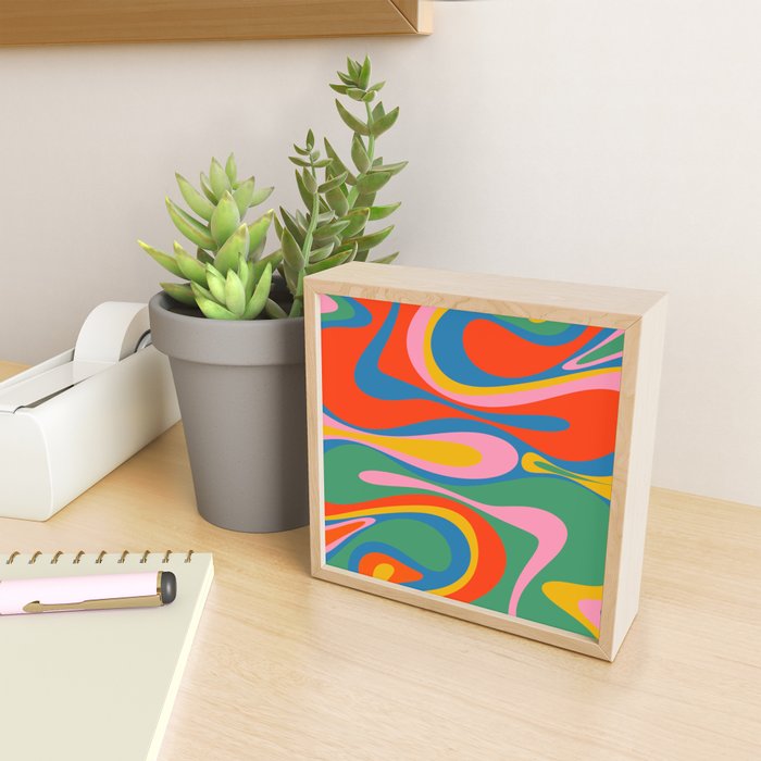 Mod Thang Colorful Retro Modern Abstract Pattern in Rainbow Pop Colors Mini Art Print Gallery Image 2