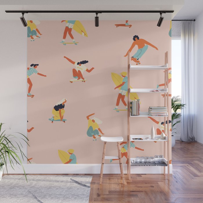 Skateboarding in the 70s Wall Mural Gallery Image 1