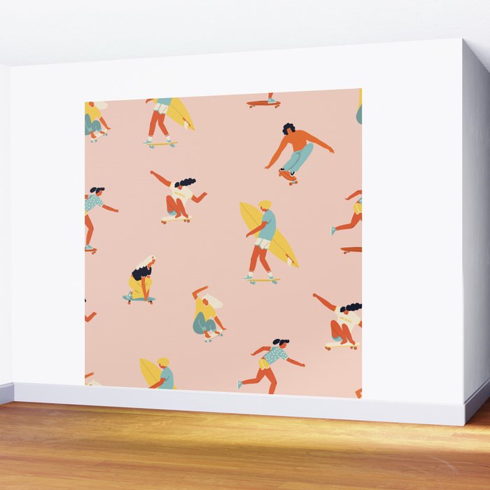 Skateboarding in the 70s Wall Mural Gallery Image 2