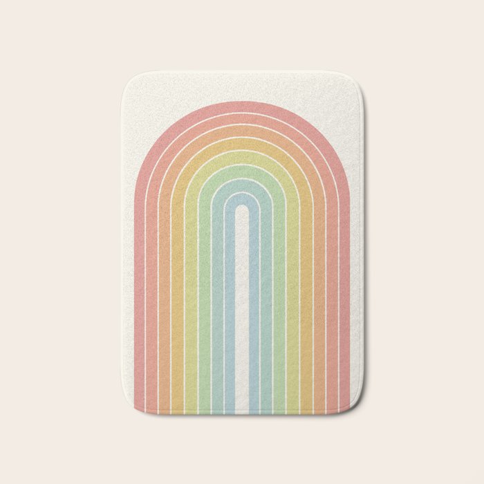 Gradient Arch V Mid Century Modern Rainbow Bath Mat Gallery Image 1