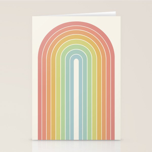 Gradient Arch V Mid Century Modern Rainbow Stationery Card Gallery Image 2