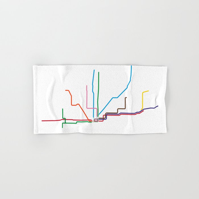 Chicago Transit Map Bath Towel Gallery Image 1