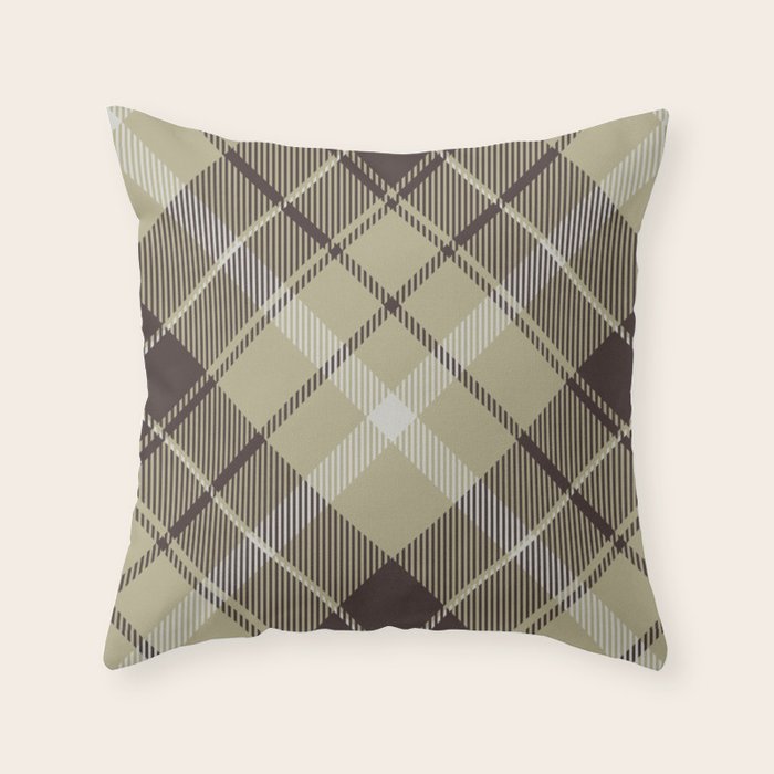 Modern Neutral Plaid Design Throw Pillow Gallery Image 6