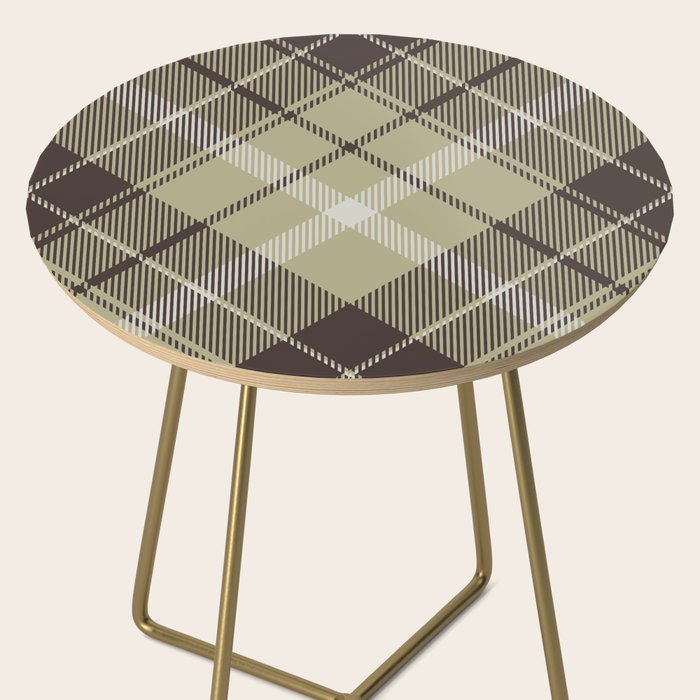 Modern Neutral Plaid Design Side Table Gallery Image 2