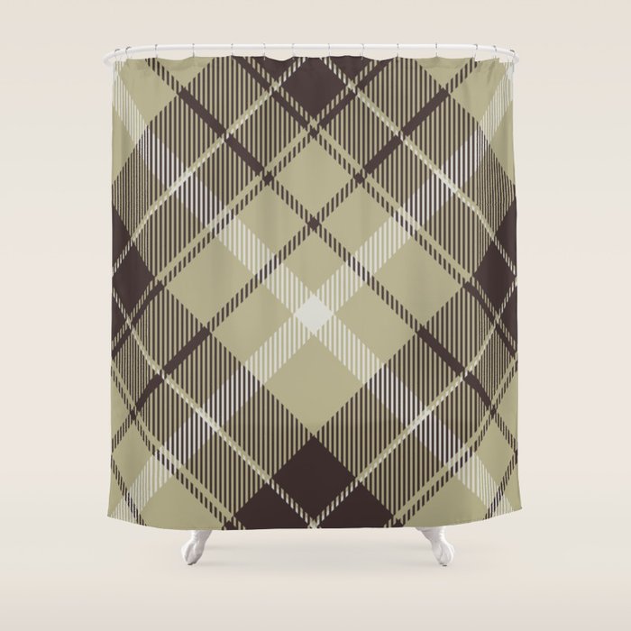 Modern Neutral Plaid Design Shower Curtain Gallery Image 1