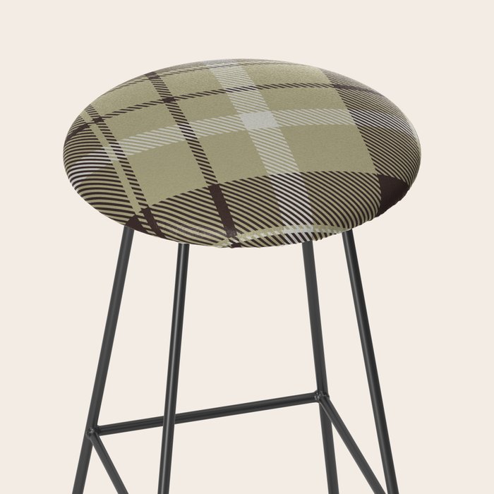 Modern Neutral Plaid Design Stool Gallery Image 2
