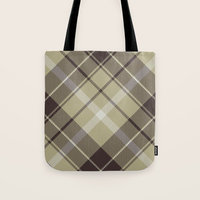 Modern Neutral Plaid Design Tote Bag Gallery Image 1
