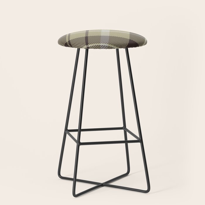 Modern Neutral Plaid Design Stool Gallery Image 1