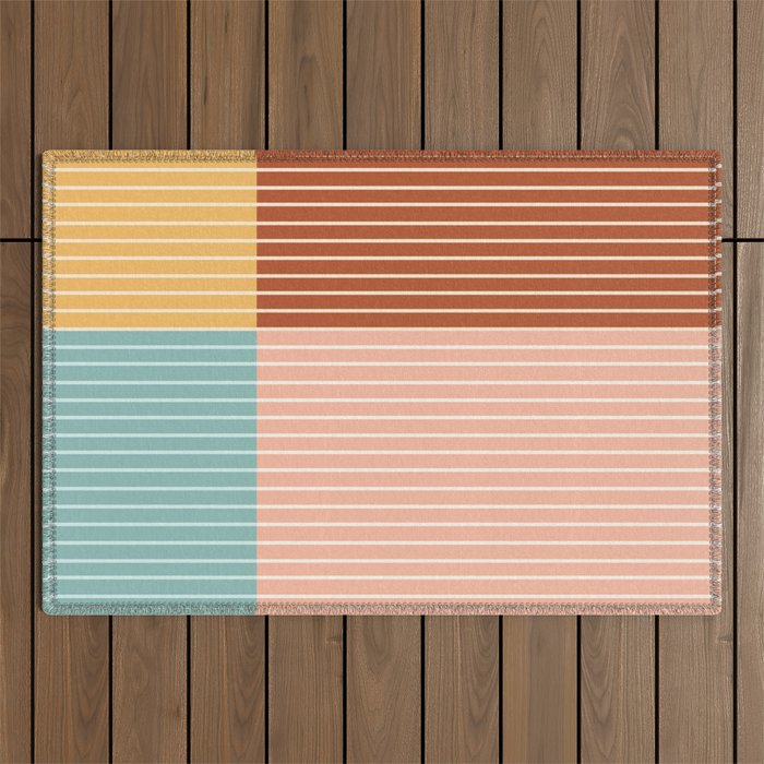 Color Block Line Abstract VI Outdoor Rug Gallery Image 1