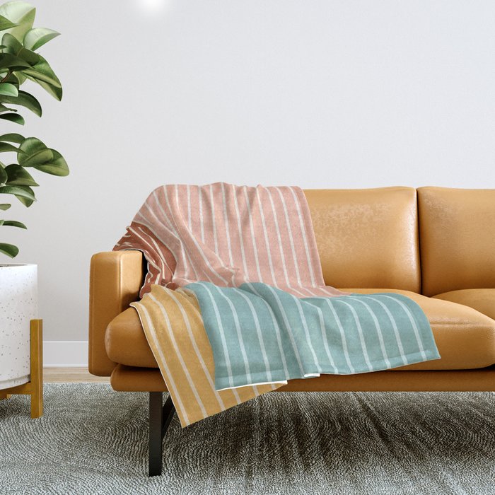 Color Block Line Abstract VI Throw Blanket Gallery Image 1