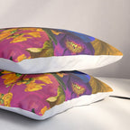 Vintage & Shabby Chic - Purple Botanical Lush Flowers Midnight Garden Pillow Sham Gallery Image 3