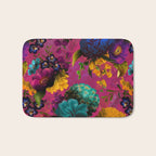 Vintage & Shabby Chic - Purple Botanical Lush Flowers Midnight Garden Bath Mat Gallery Image 1